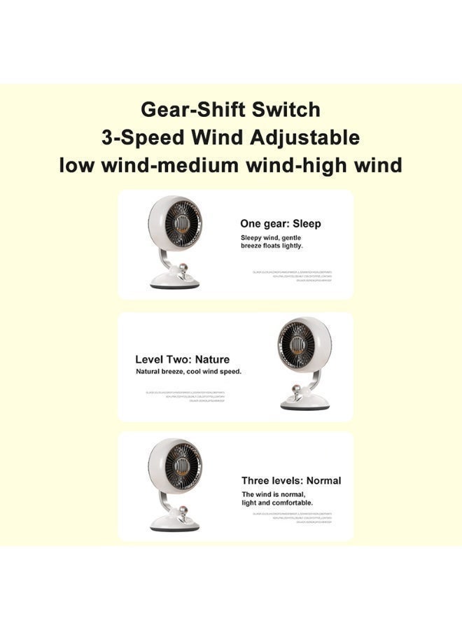 jocelee 9.5 Inch Table Fan Portable 3-Speed Wind Control Desk Fan with LED Light Sturdy Base Adjustable Swivel 120° Suitable for Bedroom Home Office Desktop Travel Great Gift Ideas Rechargeable Small Fan with 4000mAh Battery - Image 2